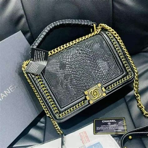 python chanel purse|chanel le boy python bag.